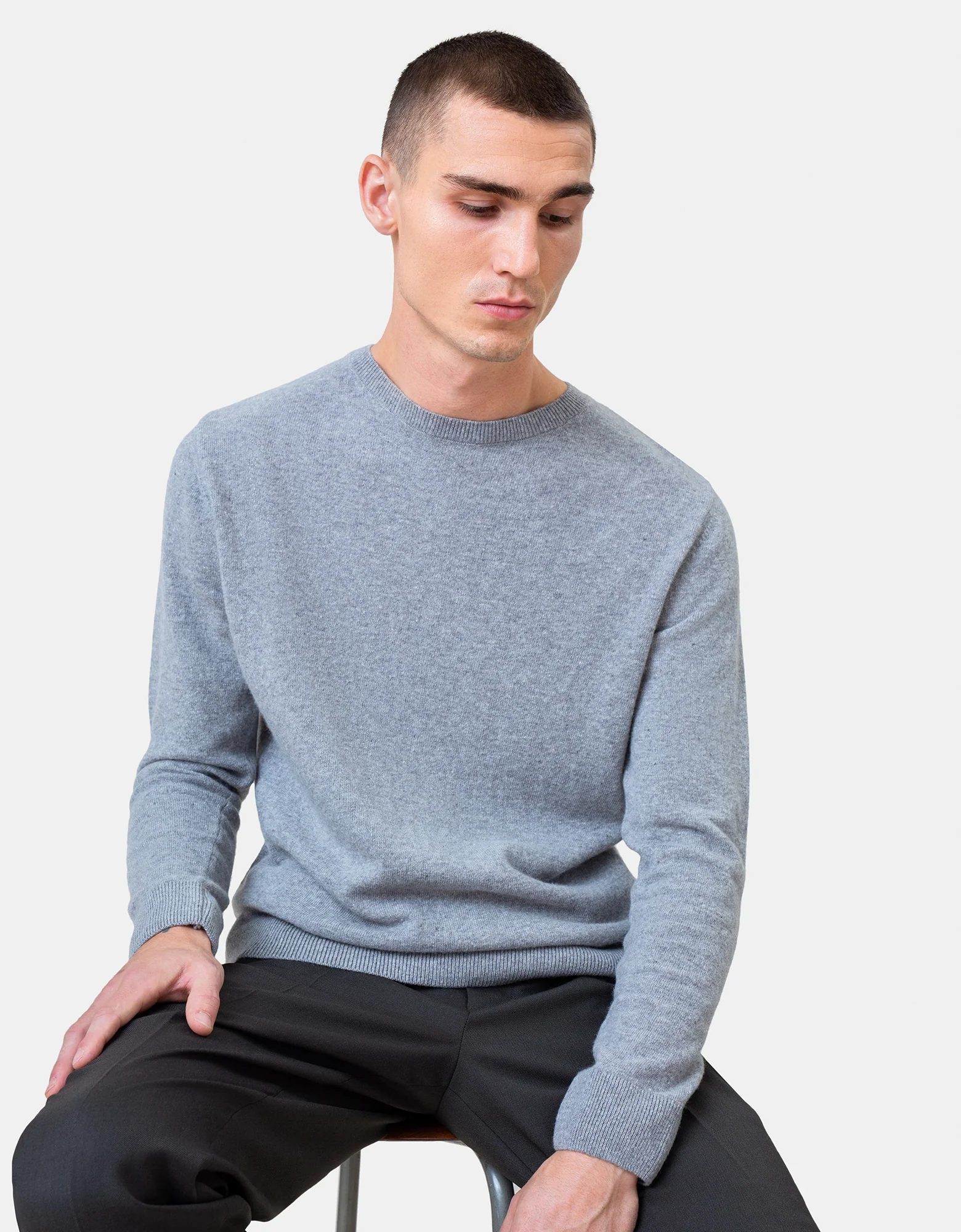 Light Merino Wool Crew - Bubblegum Pink - Image 3