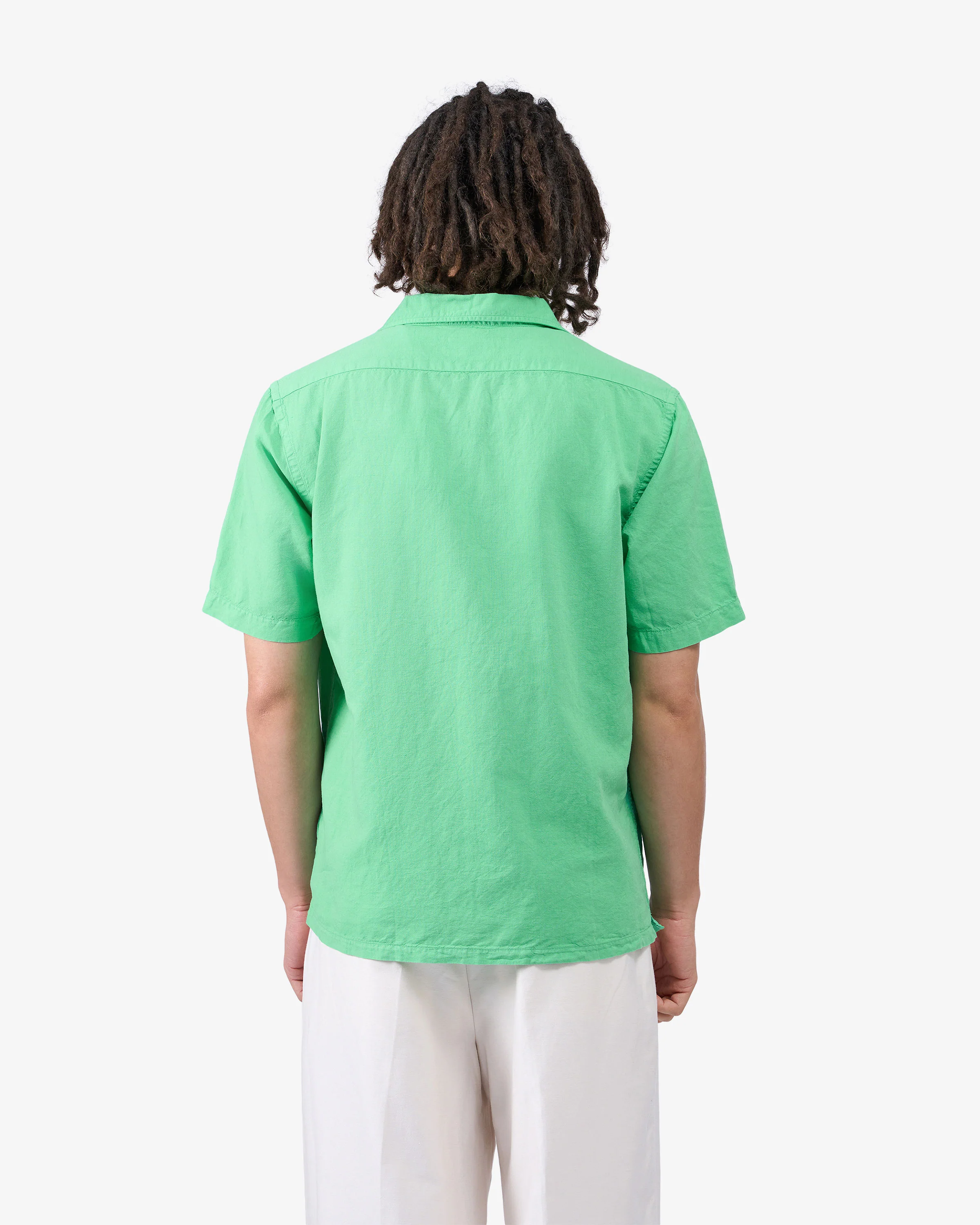 Linen Short Sleeved Shirt - Faded Pink - Image 4