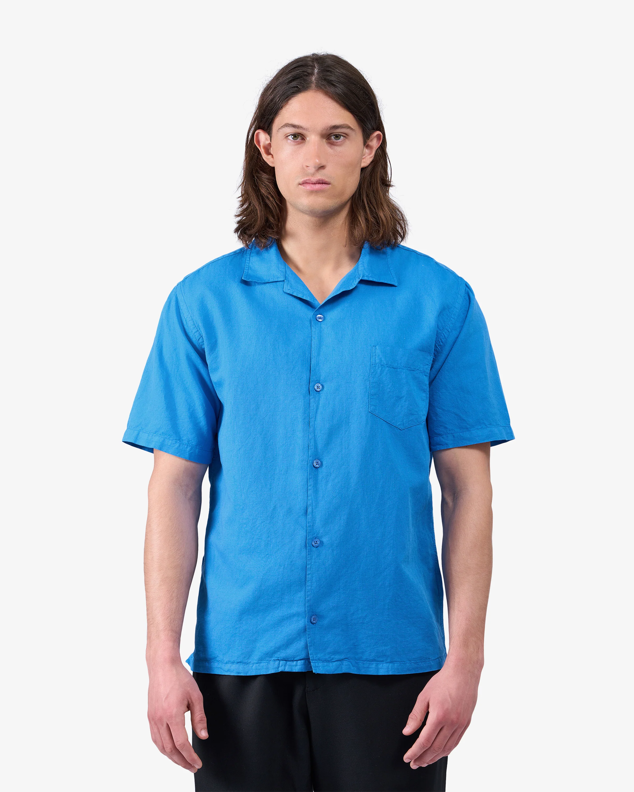 Linen Short Sleeved Shirt - Purple Haze - Image 2