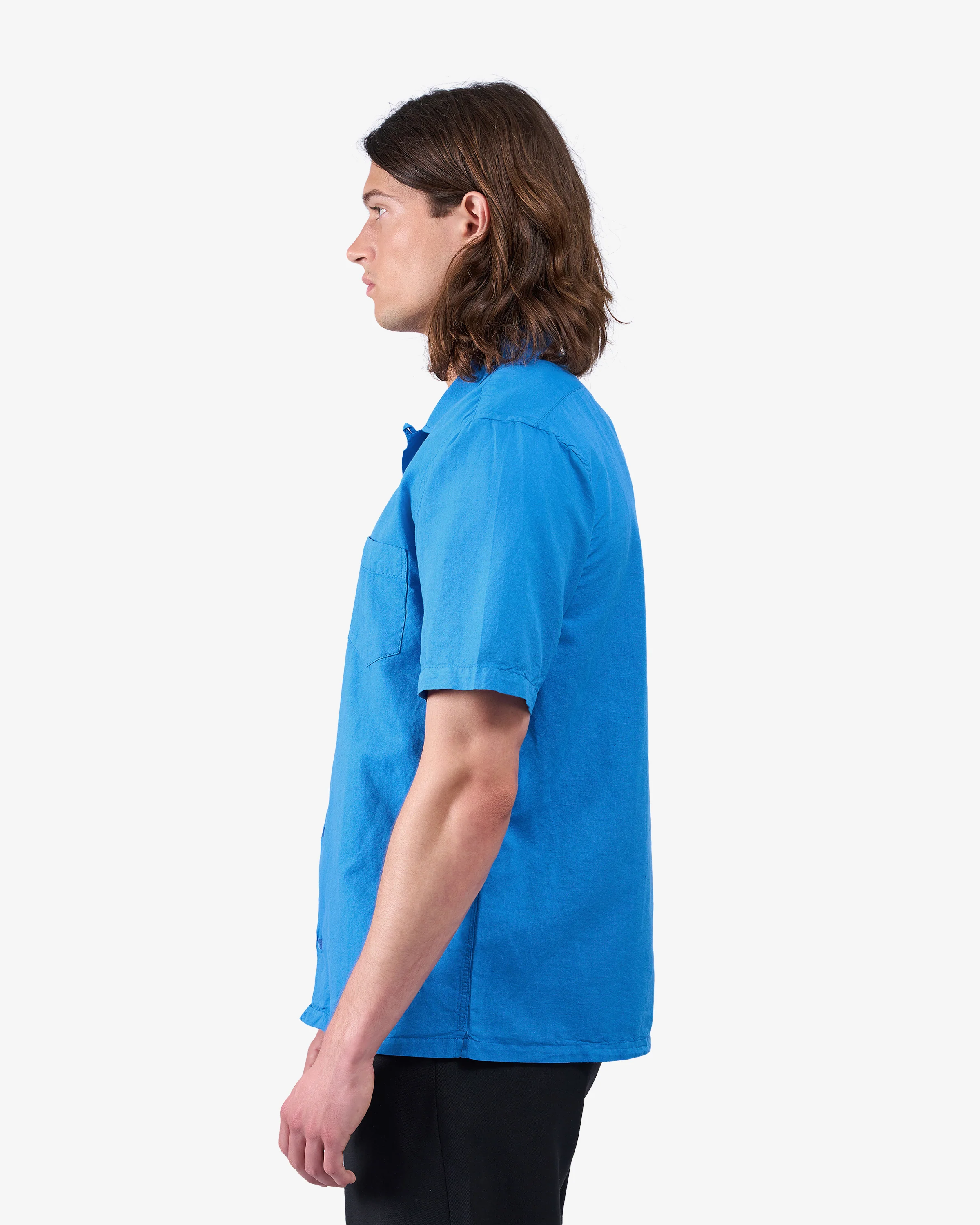 Linen Short Sleeved Shirt - Purple Haze - Image 3