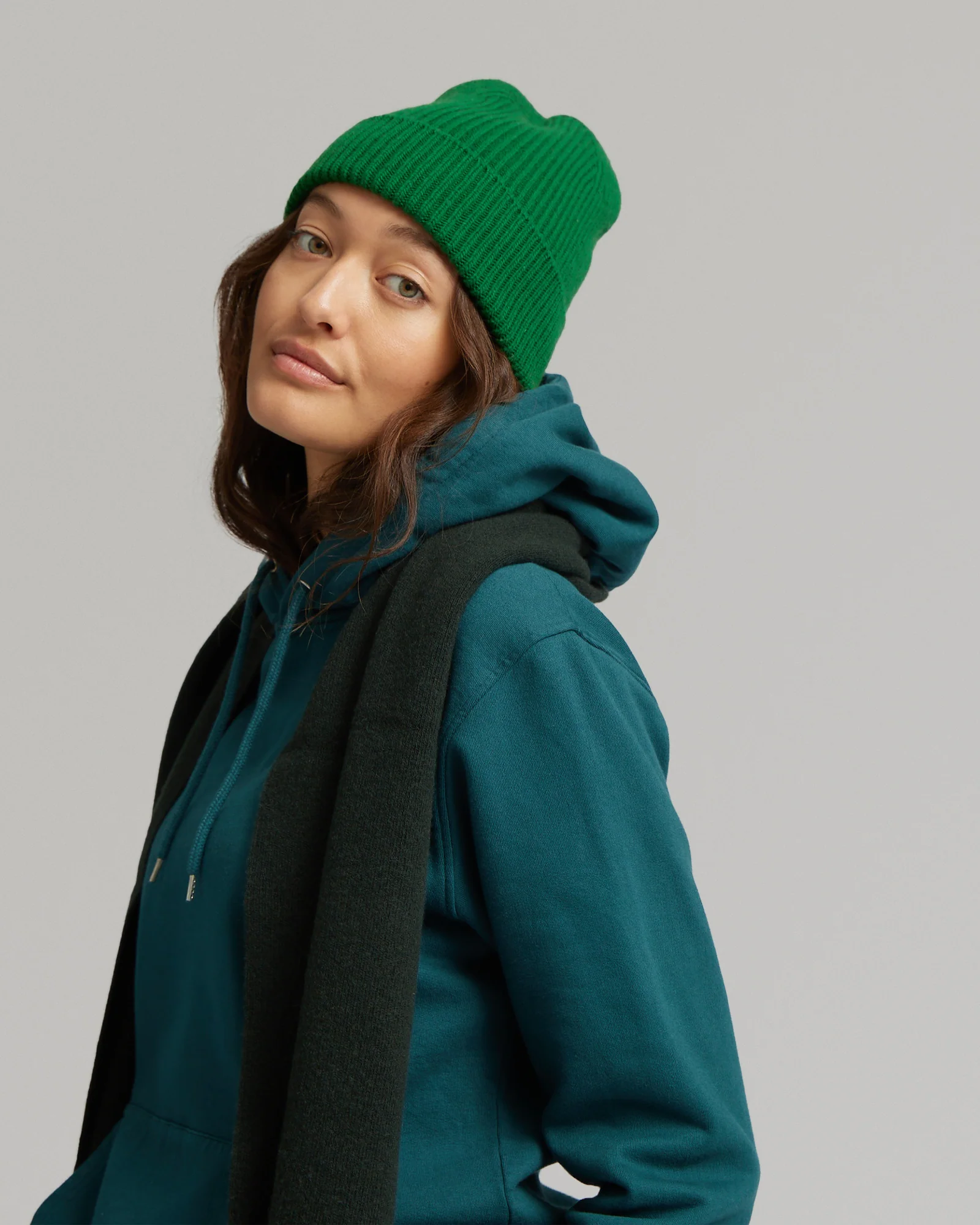 Merino Wool Beanie - Stone Blue - Image 2