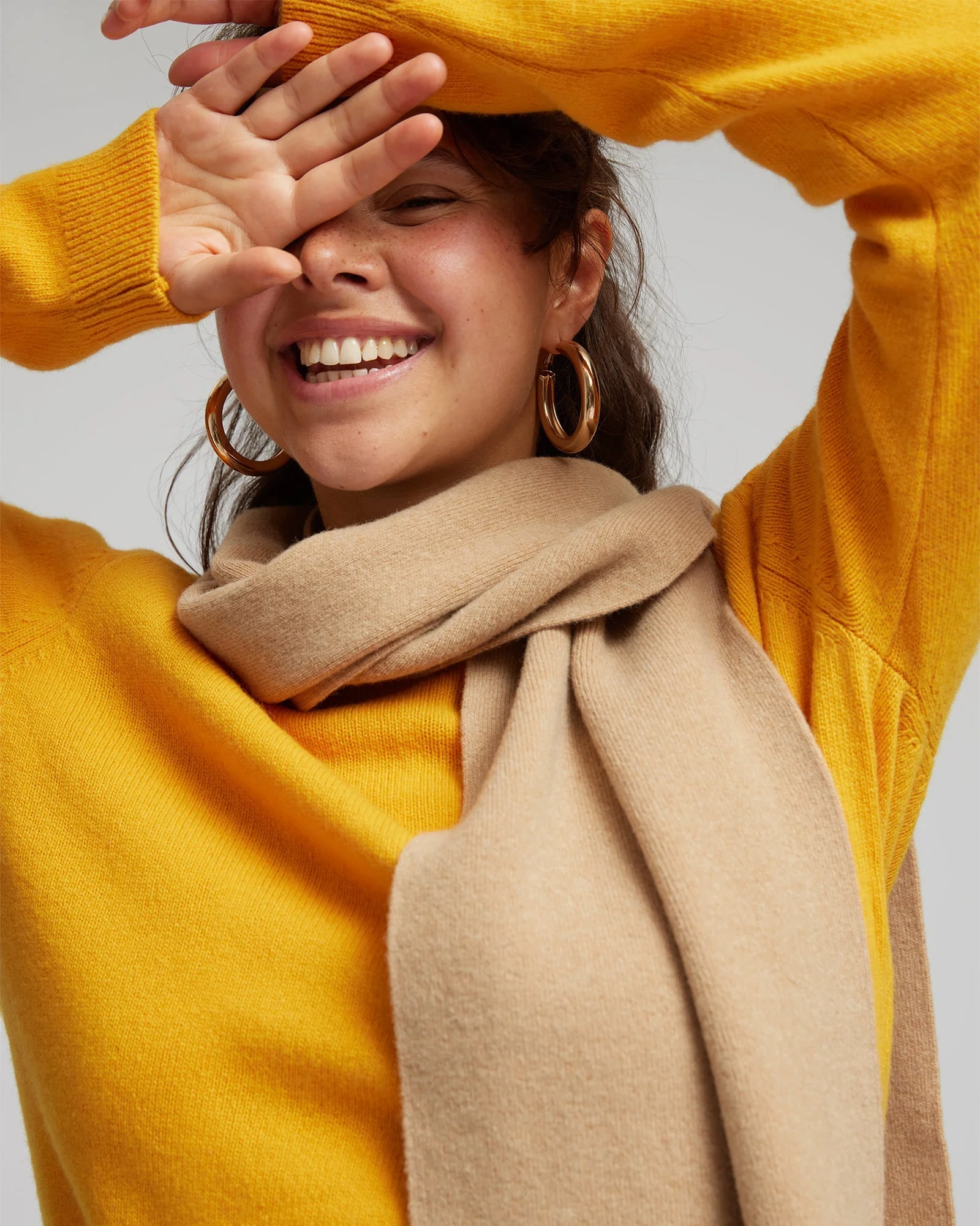 Merino Wool Scarf - Soft Yellow - Image 3