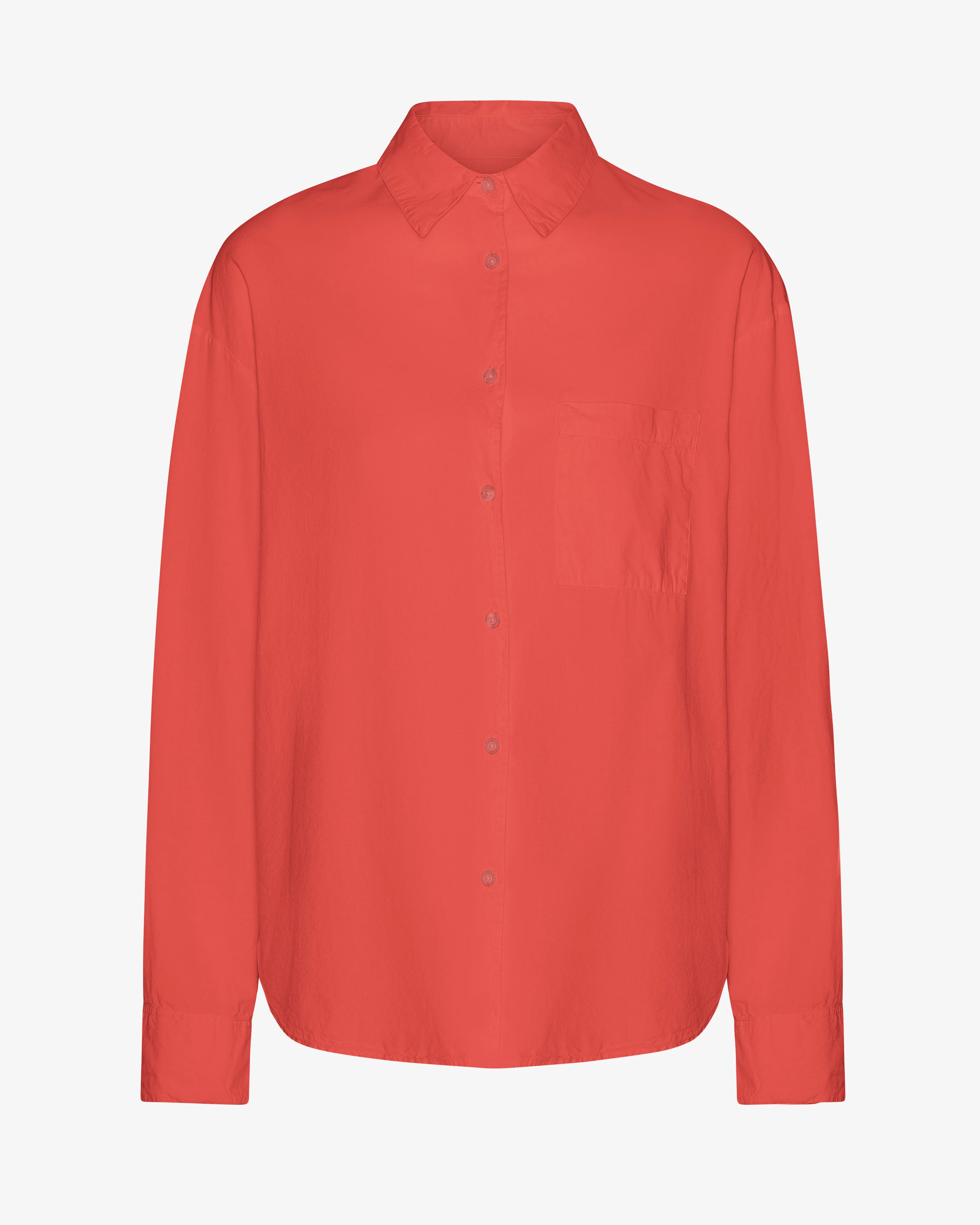 Organic Oversized Shirt - Red Tangerine