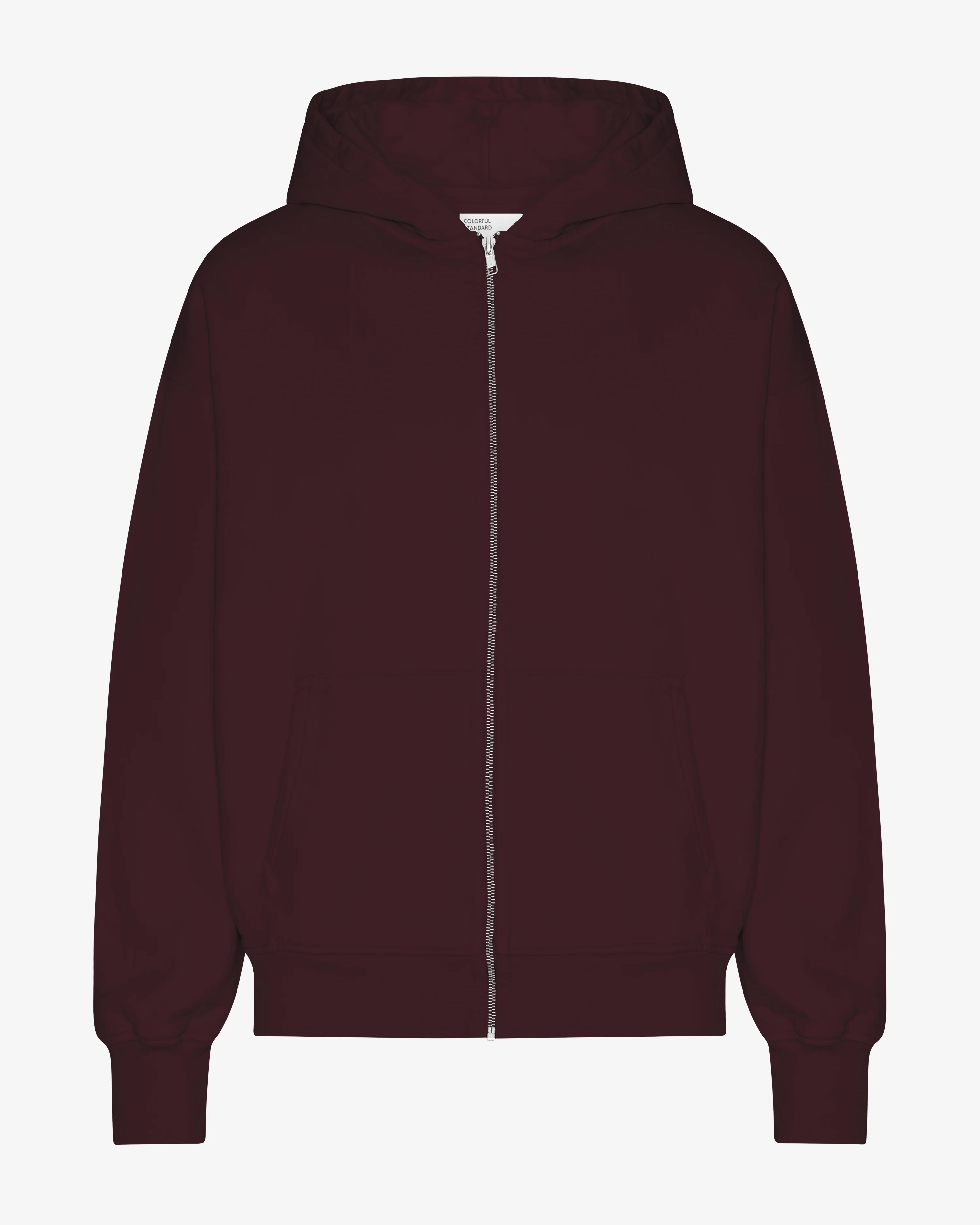 Organic Oversized Zip Hood - Oxblood Red