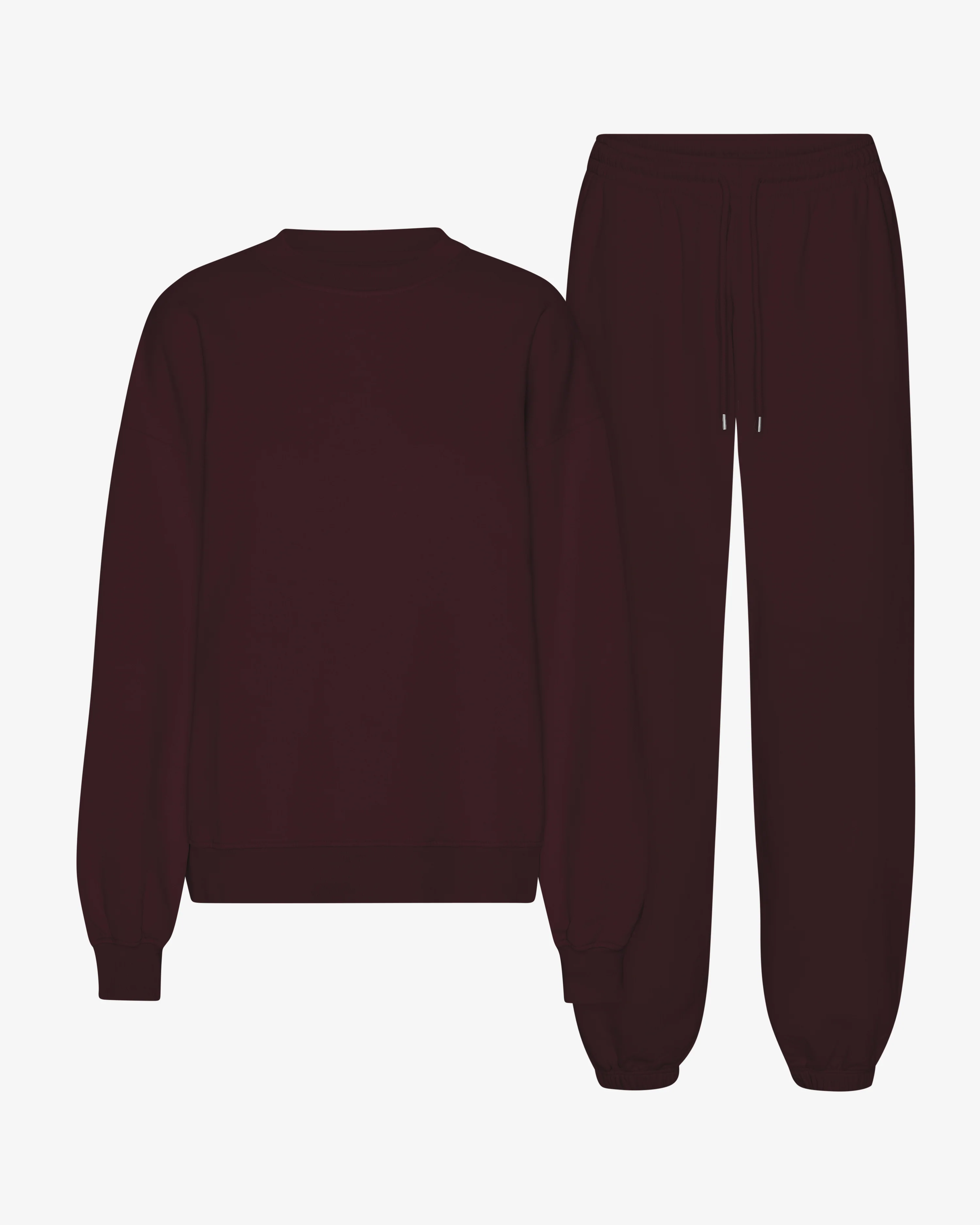 Organic Relaxed Sweatsuit - Oxblood Red