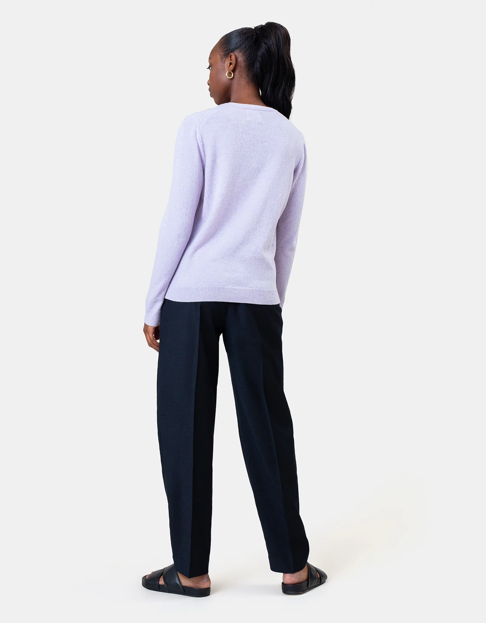 Women Light Merino Wool Crew - Warm Taupe - Image 3