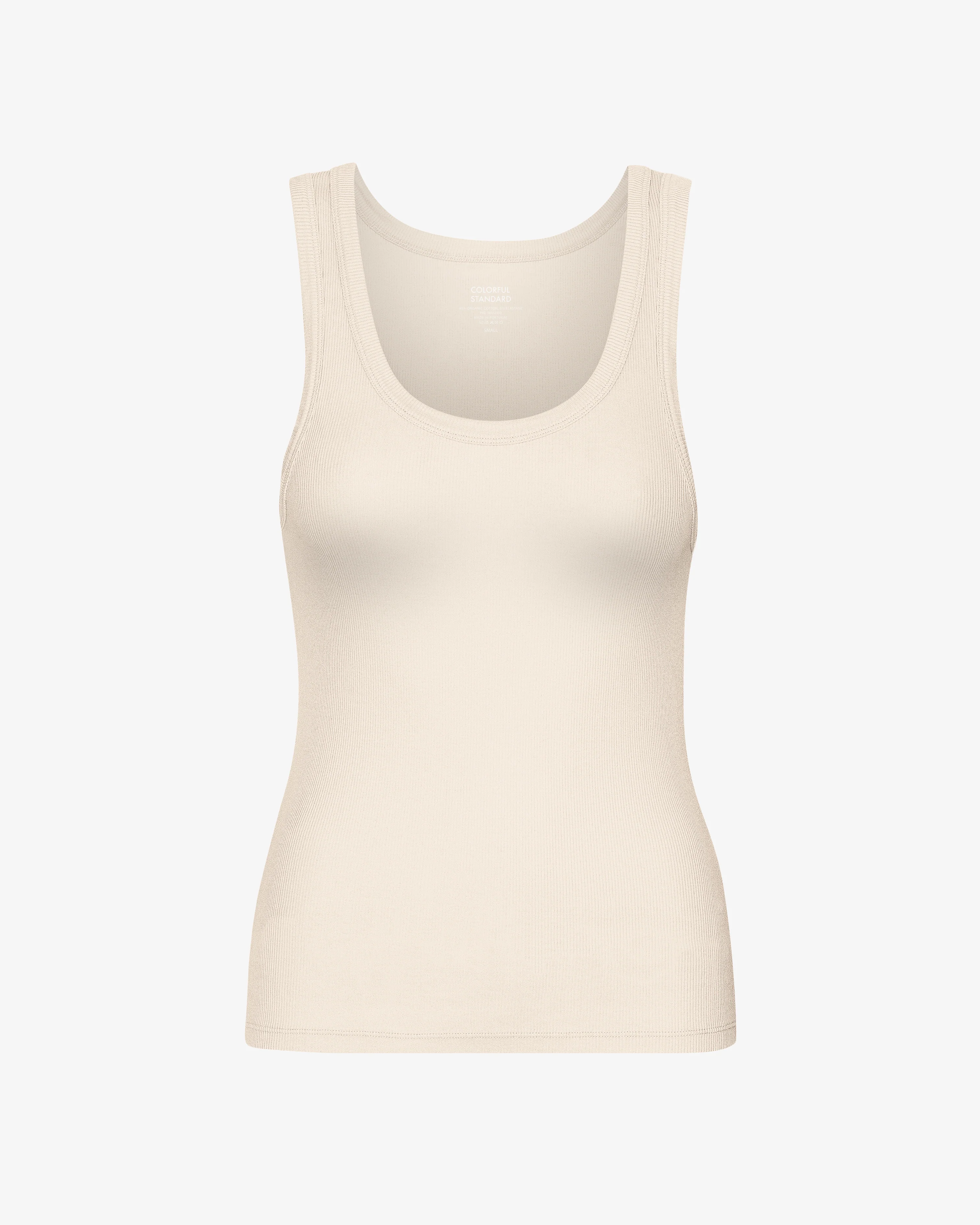 Women Organic Rib Tank Top - Ivory White