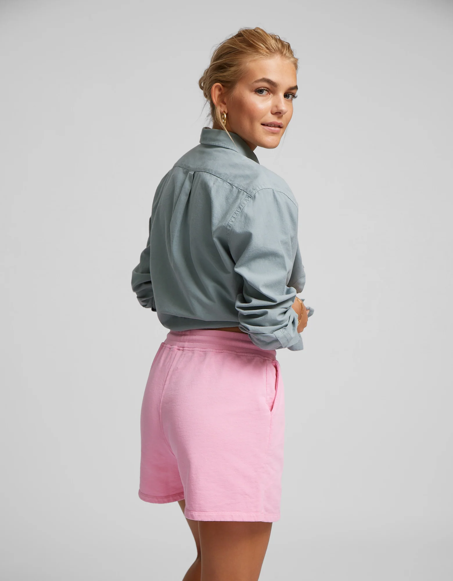 Women Organic Sweatshorts - Snow Melange - Image 4